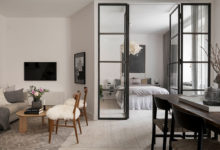 Фото - Небольшая квартира со спальней за стеклянной перегородкой в Стокгольме (49 кв.м)